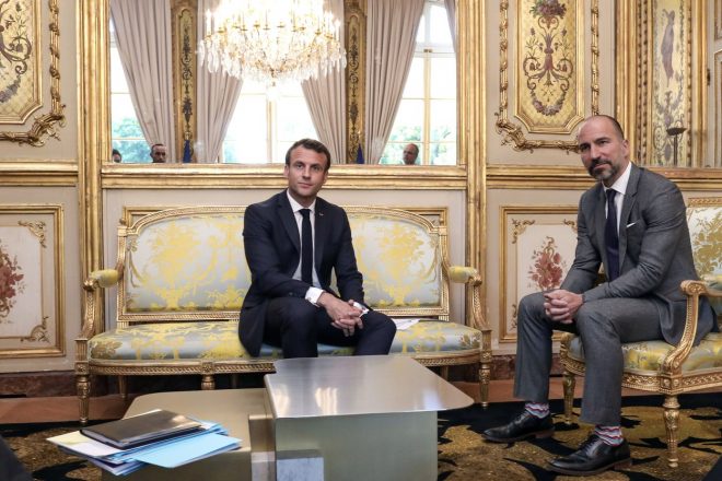 Emmanuel+Macron+in+Dara+Khosrowshahi%2C+generalni+direktor+podjetja+Uber+%2F+Profimedia